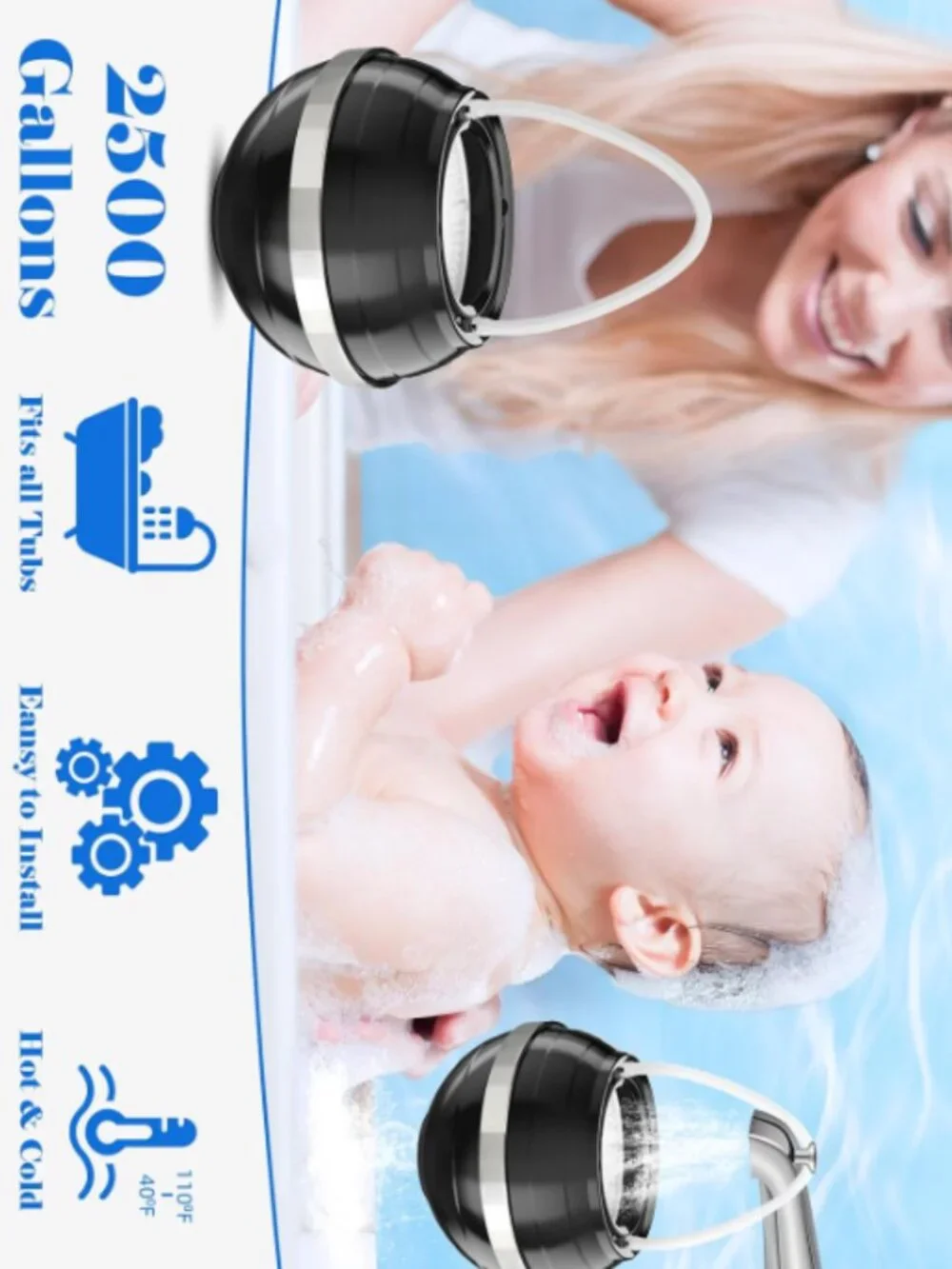Bath Filter for Tub- BPA-free (black)